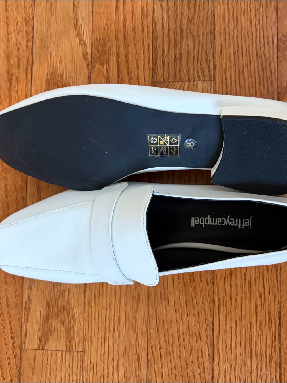 Jeffrey Campbell White Leather Penny Loafers size 8